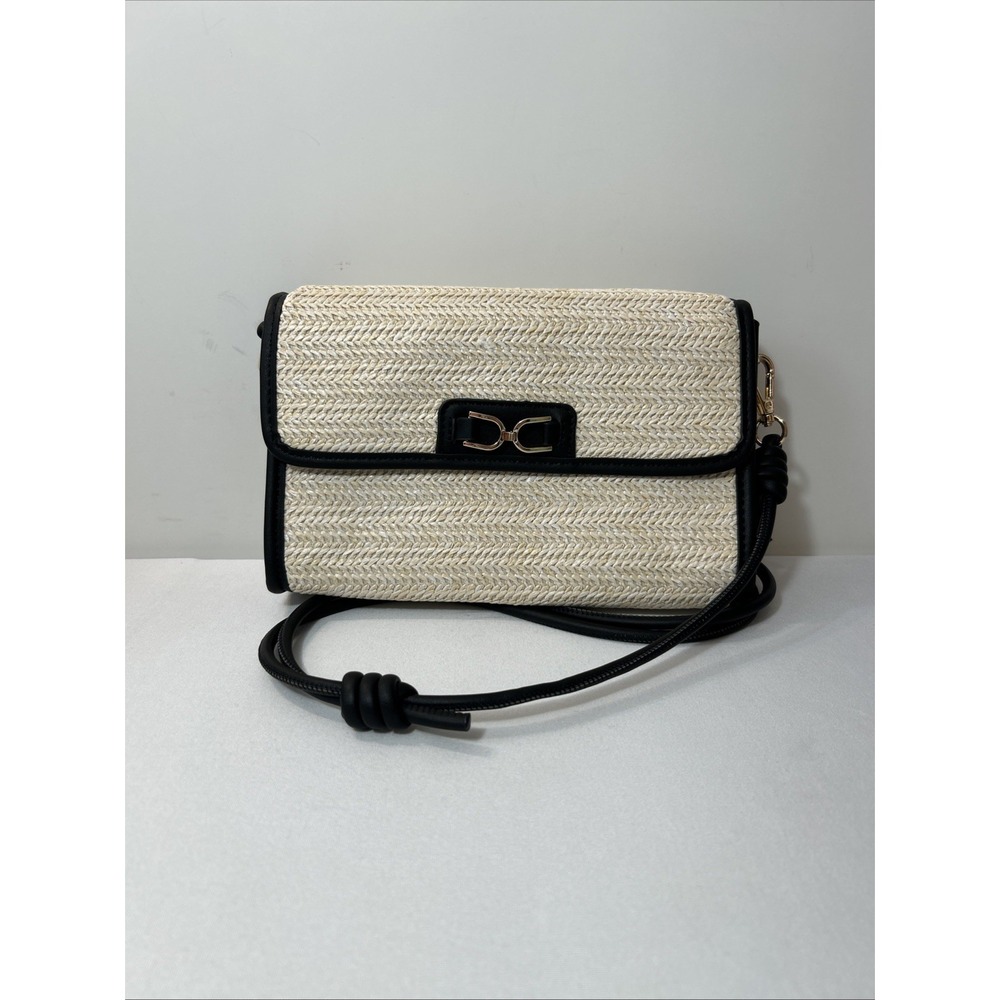 Missnine Woven Straw Crossbody Bag Tan Small Excellent Bohemian Coastal